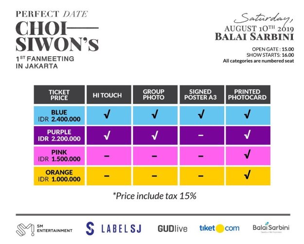 harga tiket Siwon